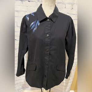 TAVIK WOMEN'S JOIN FORCES BLACK LONG SLEEVE EMBROIDERED UTILITY JACKET MEDIUM